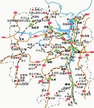 湖南省景區導向圖
